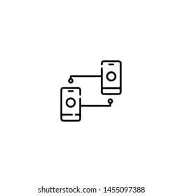 Blockchain Cryptocurrency Icon. Modern computer network technology sign. Digital graphic symbol. Bitcoin mining