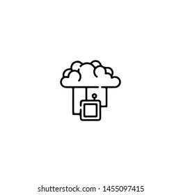 Blockchain Cryptocurrency Icon. Modern computer network technology sign. Digital graphic symbol. Bitcoin mining