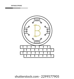 Blockchain Cryptocurrency Icon Vector Design.
