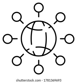 Ilustración del vector de icono de criptodivisa de cadena de bloqueo
