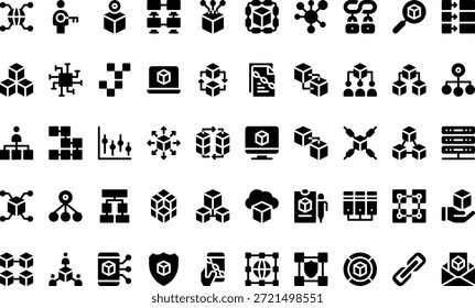 Iconos de Blockchain y criptomonedas Icono de Vector simple. Plantilla de diseño de símbolos de ilustración para elemento de interfaz de usuario móvil de Web.
