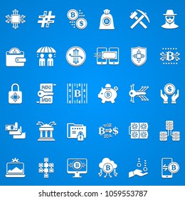 Blockchain cryptocurrency icons. Vector set 