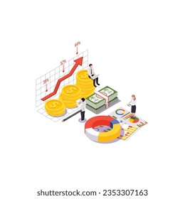 Blockchain cryptocurrency isometric flowchart design
