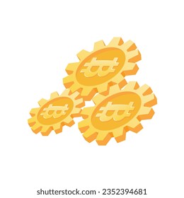 Diseño de conjunto isométrico criptodivisa de cadena de bloqueo
