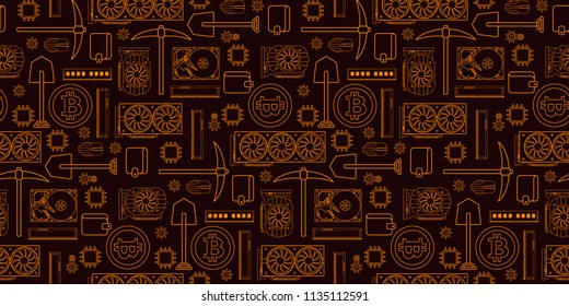 blockchain cryptocurrency mining industry pattern eps10 vector
