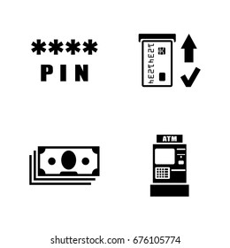 Blockchain cryptocurrency. Simple Related Vector Icons Set for Video, Mobile Apps, Web Sites, Print Projects and Your Design. Black Flat Illustration on White Background.