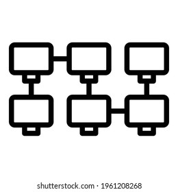 Blockchain data icon. Outline Blockchain data vector icon for web design isolated on white background