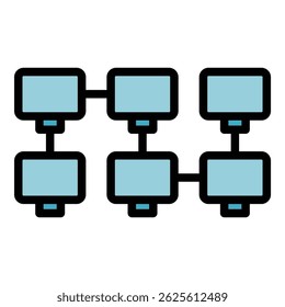 Blockchain data icon. Outline Blockchain data vector icon for web design isolated on white background color flat