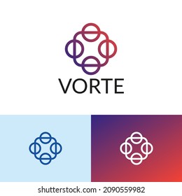 Blockchain data logo design concept. System company brand logomark illustration. Can representing ai, system, fintech, vpn, protect.