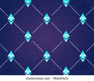 Blockchain design background collection vector