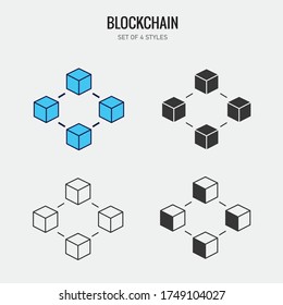 blockchain design vector icon network