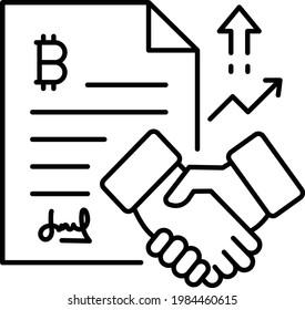 Blockchain Digital Contract Concept, Crypto Agreement or Alliance Vector Icon Design, Business and Management Symbol, Banking and finance Sign, ECommerce and Delivery Stock illustration 