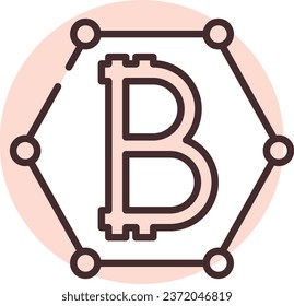 Blockchain digital, illustration or icon, vector on white background.