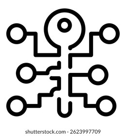 Blockchain digital key icon. Outline Blockchain digital key vector icon for web design isolated on white background
