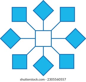 Symbol für Blockchain, digitales Ledger und Netzwerke einzeln