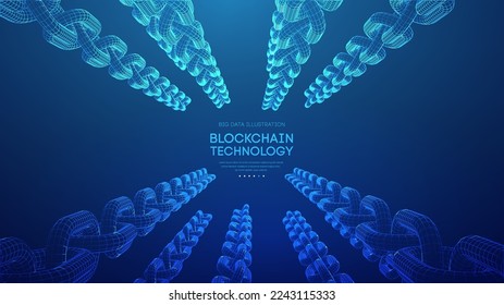 Blockchain digital technology. Big data vector background. Cryptocurrency technology vector background.