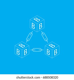 Blockchain digital Technology sign symbol