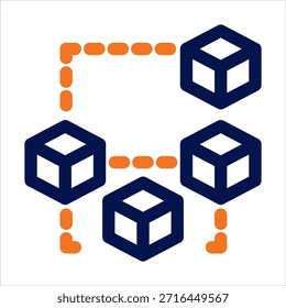 Icono de duotono de blockchain. Ilustración vectorial simple sobre fondo blanco