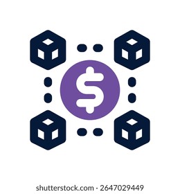 blockchain duotone icon. Sleek and modern vector icon for websites, mobile apps, marketing materials, and corporate design. Fully scalable and ready to use.