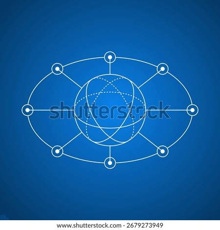 Blockchain Ecosystem illustration vector. Editable stroke.