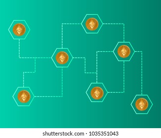 Blockchain ethereum cryptocurrency concept background