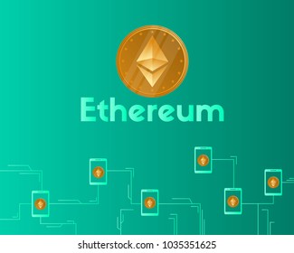 Blockchain ethereum cryptocurrency concept background