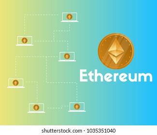 Blockchain ethereum cryptocurrency connection style background