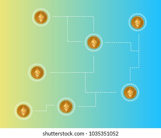 Blockchain ethereum cryptocurrency connection style background