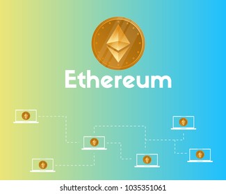 Blockchain ethereum cryptocurrency connection style background