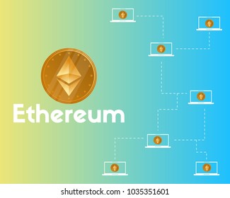 Blockchain ethereum cryptocurrency connection style background