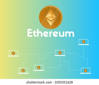 Blockchain ethereum cryptocurrency connection style background