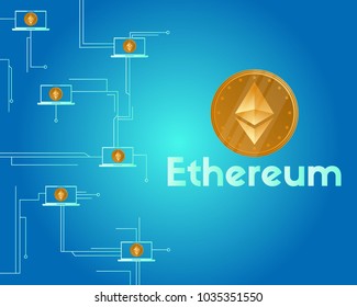 Blockchain ethereum cryptocurrency network background