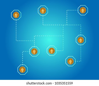 Blockchain ethereum cryptocurrency network background