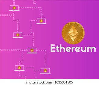 Blockchain ethereum cryptocurrency networking concept background