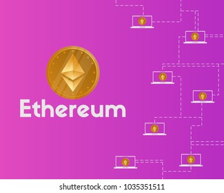 Blockchain ethereum cryptocurrency networking concept background