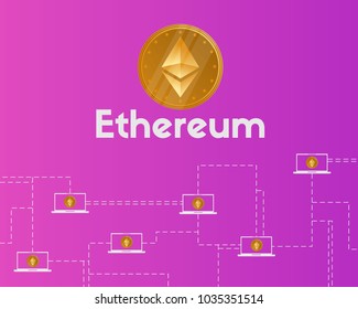 Blockchain ethereum cryptocurrency networking concept background