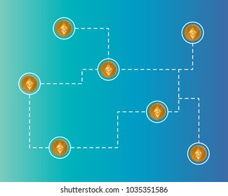 Blockchain ethereum cryptocurrency technology background