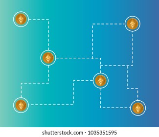 Blockchain ethereum cryptocurrency technology background