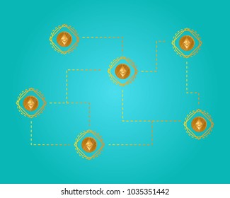 Blockchain ethereum cryptocurrency virtual background