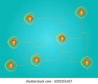 Blockchain ethereum cryptocurrency virtual background