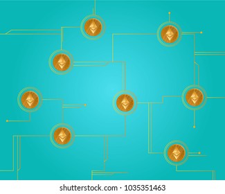 Blockchain ethereum cryptocurrency virtual background