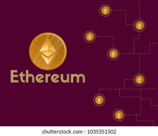 Blockchain ethereum symbol cryptocurrency background