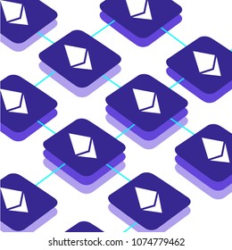 Blockchain ethereum vector illustration