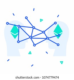 Blockchain ethereum vector illustration