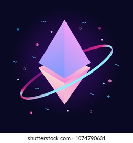 Blockchain ethereum vector illustration