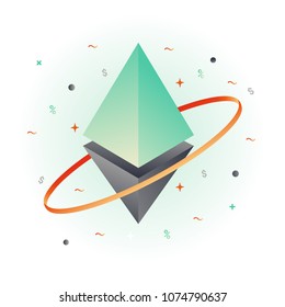 Blockchain ethereum vector illustration