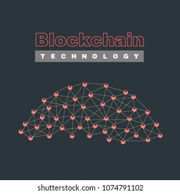 Blockchain ethereum vector illustration