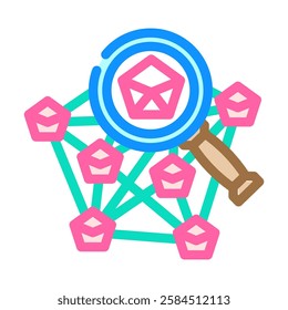 blockchain explorer decentralized application color icon vector. blockchain explorer decentralized application sign. isolated symbol illustration