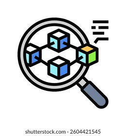 blockchain explorer decentralized application color icon vector. blockchain explorer decentralized application sign. isolated symbol illustration