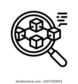 blockchain explorer decentralized application line icon vector. blockchain explorer decentralized application sign. isolated contour symbol black illustration